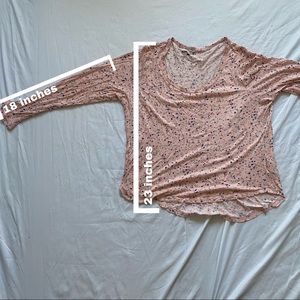 Bongo Plus Oversize Pink Star Print Long Sleeve